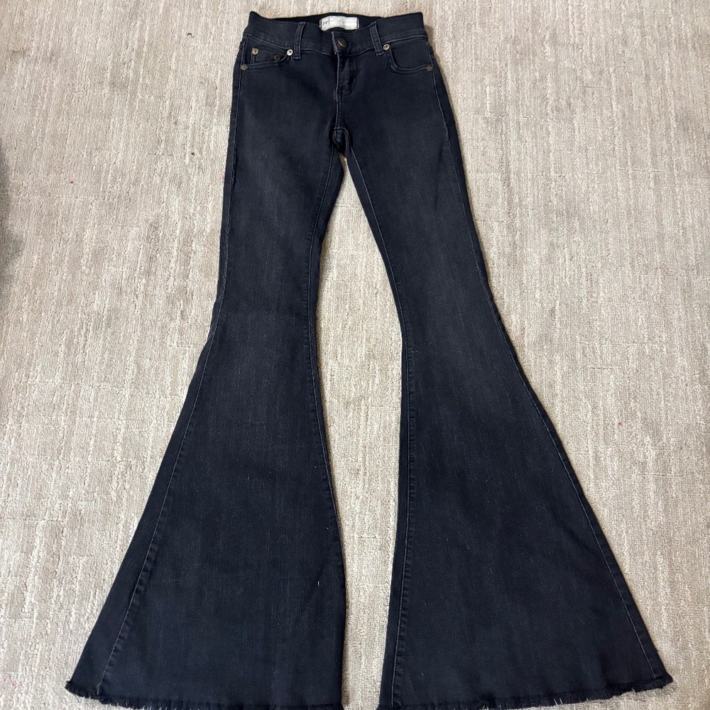 Free People Flare Jeans Bell Bottoms Cotton Blend Stretch  Sz 24